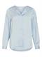 VIELLETTE V-NECK L/S SATIN SHIRT - NOOS nantucket breeze