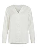 VIELLETTE V-NECK L/S SATIN SHIRT - NOOS snow white