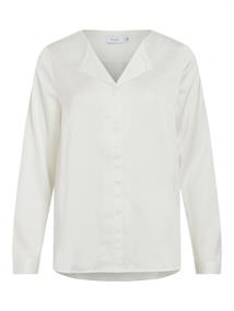 VIELLETTE V-NECK L/S SATIN SHIRT - NOOS snow white