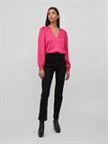 VIELLETTE V-NECK L/S SHIRT - NOOS pink yarrow