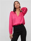 VIELLETTE V-NECK L/S SHIRT - NOOS pink yarrow