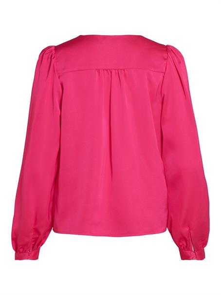 VIELLETTE V-NECK L/S SHIRT - NOOS pink yarrow