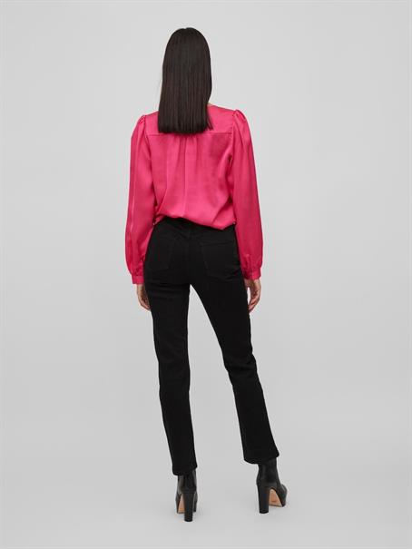 VIELLETTE V-NECK L/S SHIRT - NOOS pink yarrow