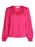 VIELLETTE V-NECK L/S SHIRT - NOOS pink yarrow