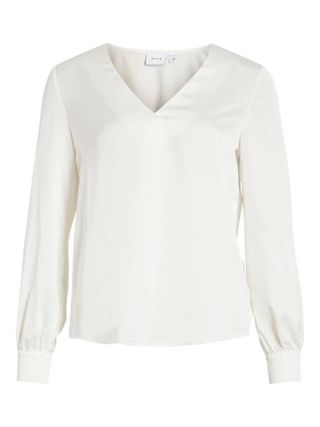 VIELLETTE V-NECK L/S TOP - NOOS snow white