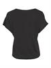 VIELLETTE V-NECK S/S SATIN TOP - NOOS black