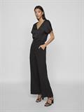 VIELLETTE V-NECK S/S SATIN TOP - NOOS black
