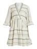 VIETNI 3/4 SLEEVE SHORT WRAP DRESS cloud dancer 1