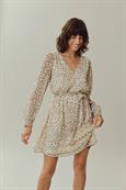 VIFALIA SMOCK V-NECK L/S DRESS - NOOS birch