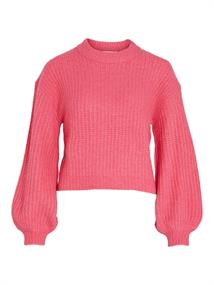 VIFELO L/S CROPPED KNIT TOP/SU - NOOS fandango pink