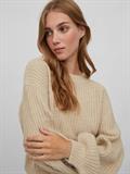 VIFELO L/S CROPPED KNIT TOP/SU - NOOS natural melange