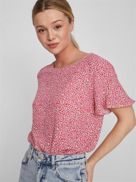 VIFINI FLOUNCE S/S TOP - NOOS pink yarrow