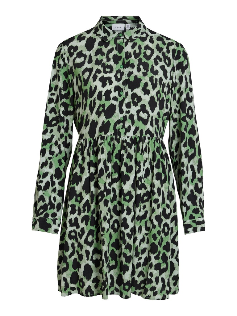 Vila Damen Kleid 14074840 Mineral Green - gürtel größe