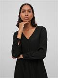 VIFINI V-NECK L/S SHORT DRESS/SU - NOOS black