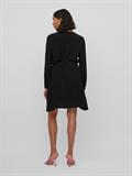 VIFINI V-NECK L/S SHORT DRESS/SU - NOOS black