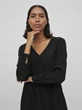 VIFINI V-NECK L/S SHORT DRESS/SU - NOOS black
