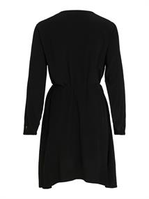 VIFINI V-NECK L/S SHORT DRESS/SU - NOOS black