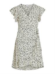 Fini Wrap S S Short Dress Sweet Lavender Aop A