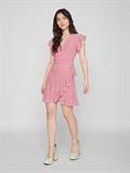 VIFINI WRAP S/S SHORT DRESS - NOOS pink yarrow