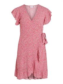 VIFINI WRAP S/S SHORT DRESS - NOOS pink yarrow