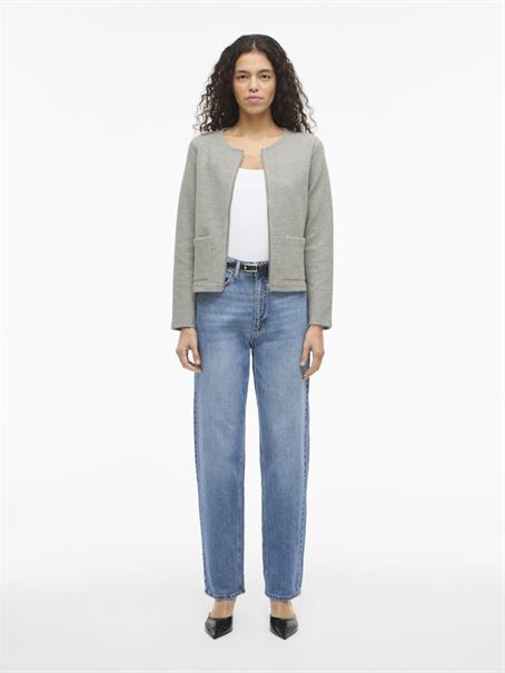 VIGARDEN L/S SHORT CARDIGAN - NOOS light grey melange