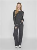 VIHEFNA STITCH DETAIL KNIT TOP/R/2 dark grey melange