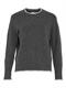 VIHEFNA STITCH DETAIL KNIT TOP/R/2 dark grey melange