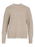 VIHEFNA STITCH DETAIL KNIT TOP/R/2 natural melange