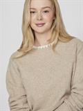 VIHEFNA STITCH DETAIL KNIT TOP/R/2 natural melange