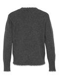 VIHEFNA STITCH DETAIL KNIT TOP/R/3 dark grey melange