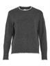 VIHEFNA STITCH DETAIL KNIT TOP/R/3 dark grey melange