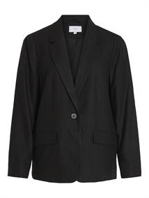 VIJOLANDA L/S LINEN BLEND BLAZER - NOOS black beauty