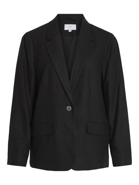 VIJOLANDA L/S LINEN BLEND BLAZER - NOOS black beauty