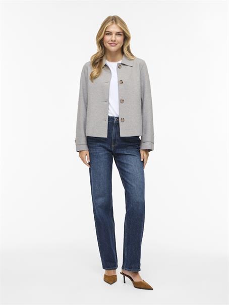 VIJUICE L/S SHORT JACKET - NOOS light grey melange