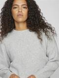 VIKACHEL O-NECK L/S KNIT TOP/R/1 light grey melange