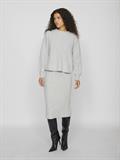 VIKACHEL O-NECK L/S KNIT TOP/R/1 light grey melange