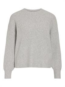 VIKACHEL O-NECK L/S KNIT TOP/R/1 light grey melange