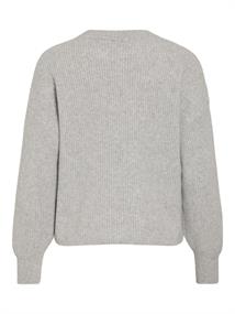 VIKACHEL O-NECK L/S KNIT TOP/R/1 light grey melange