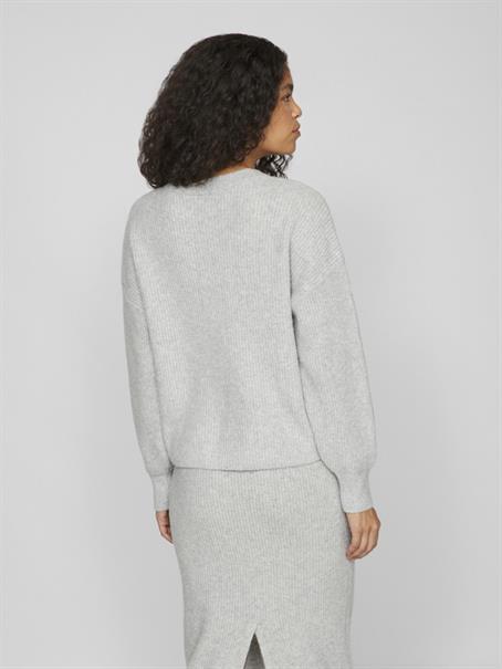 VIKACHEL O-NECK L/S KNIT TOP/R/1 light grey melange