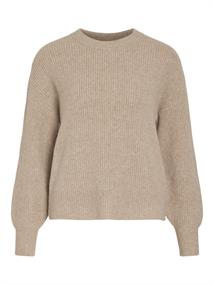 VIKACHEL O-NECK L/S KNIT TOP/R/1 natural melange
