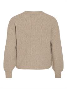 VIKACHEL O-NECK L/S KNIT TOP/R/1 natural melange
