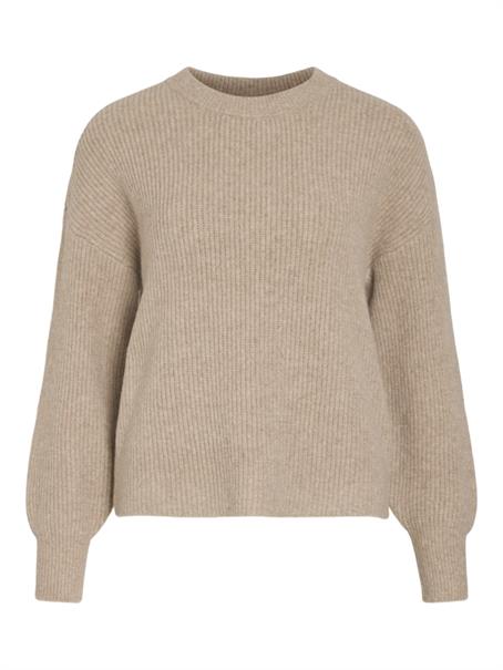 VIKACHEL O-NECK L/S KNIT TOP/R/1 natural melange