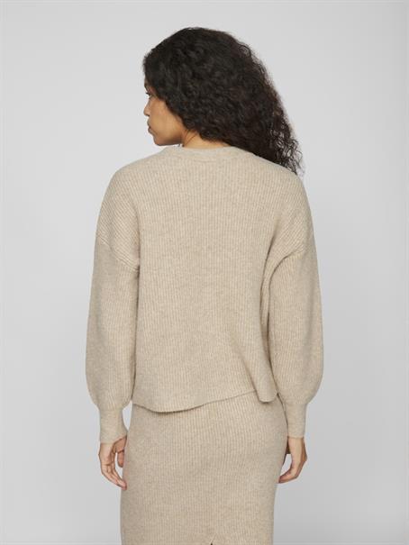 VIKACHEL O-NECK L/S KNIT TOP/R/1 natural melange