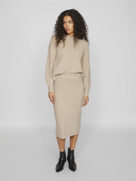 VIKACHEL O-NECK L/S KNIT TOP/R/1 natural melange