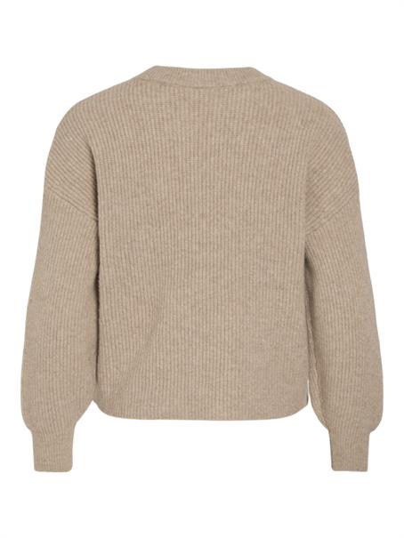 VIKACHEL O-NECK L/S KNIT TOP/R/1 natural melange