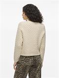 VIKALI L/S O-NECK KNIT BUTTON CARDIGAN birch