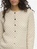 VIKALI L/S O-NECK KNIT BUTTON CARDIGAN birch