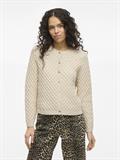 VIKALI L/S O-NECK KNIT BUTTON CARDIGAN birch