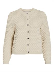 VIKALI L/S O-NECK KNIT BUTTON CARDIGAN birch