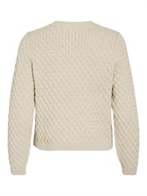 VIKALI L/S O-NECK KNIT BUTTON CARDIGAN birch